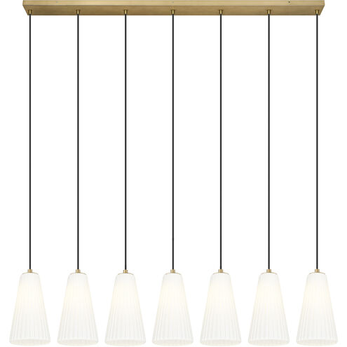 Farrell 7 Light 54 inch Modern Gold Linear Chandelier Ceiling Light