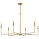 Salerno 6 Light 42 inch Warm Brass Chandelier Ceiling Light, Essentials