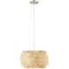 Sora 1 Light 15.75 inch Brushed Nickel Pendant Ceiling Light in Natural Willow