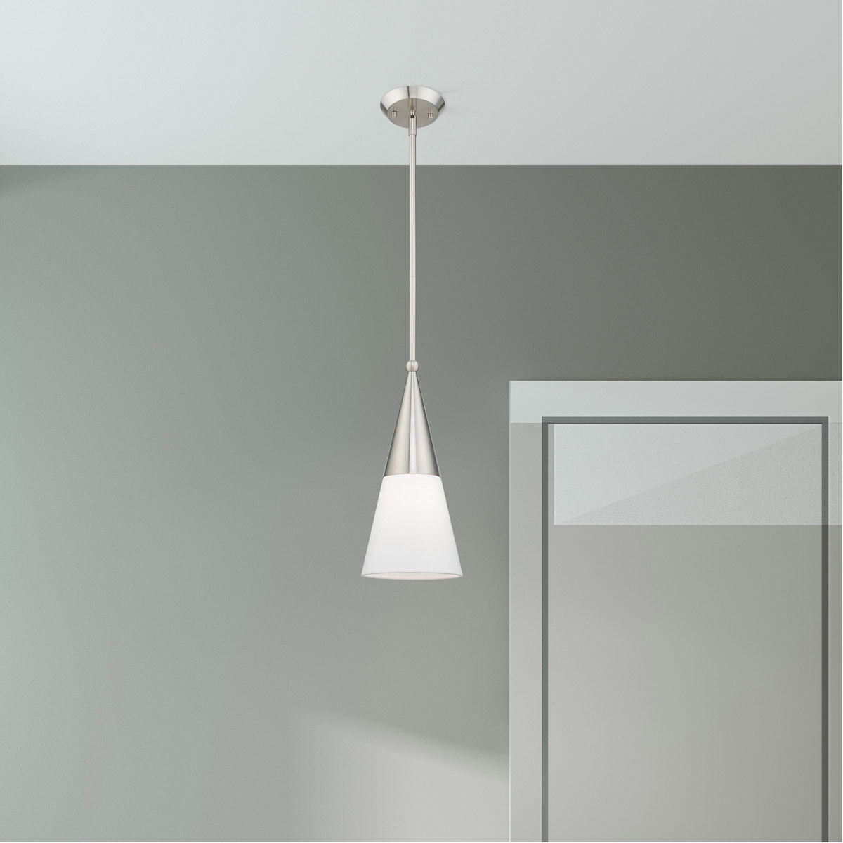 Stockholm 1 Light 7 inch Brushed Nickel Mini Pendant Ceiling Light