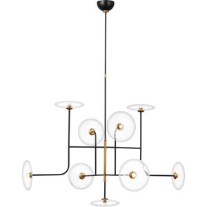 Ian K. Fowler Calvino LED 42 inch Aged Iron and Hand-Rubbed Antique Brass Arched Chandelier Ceiling Light, Extra Large
