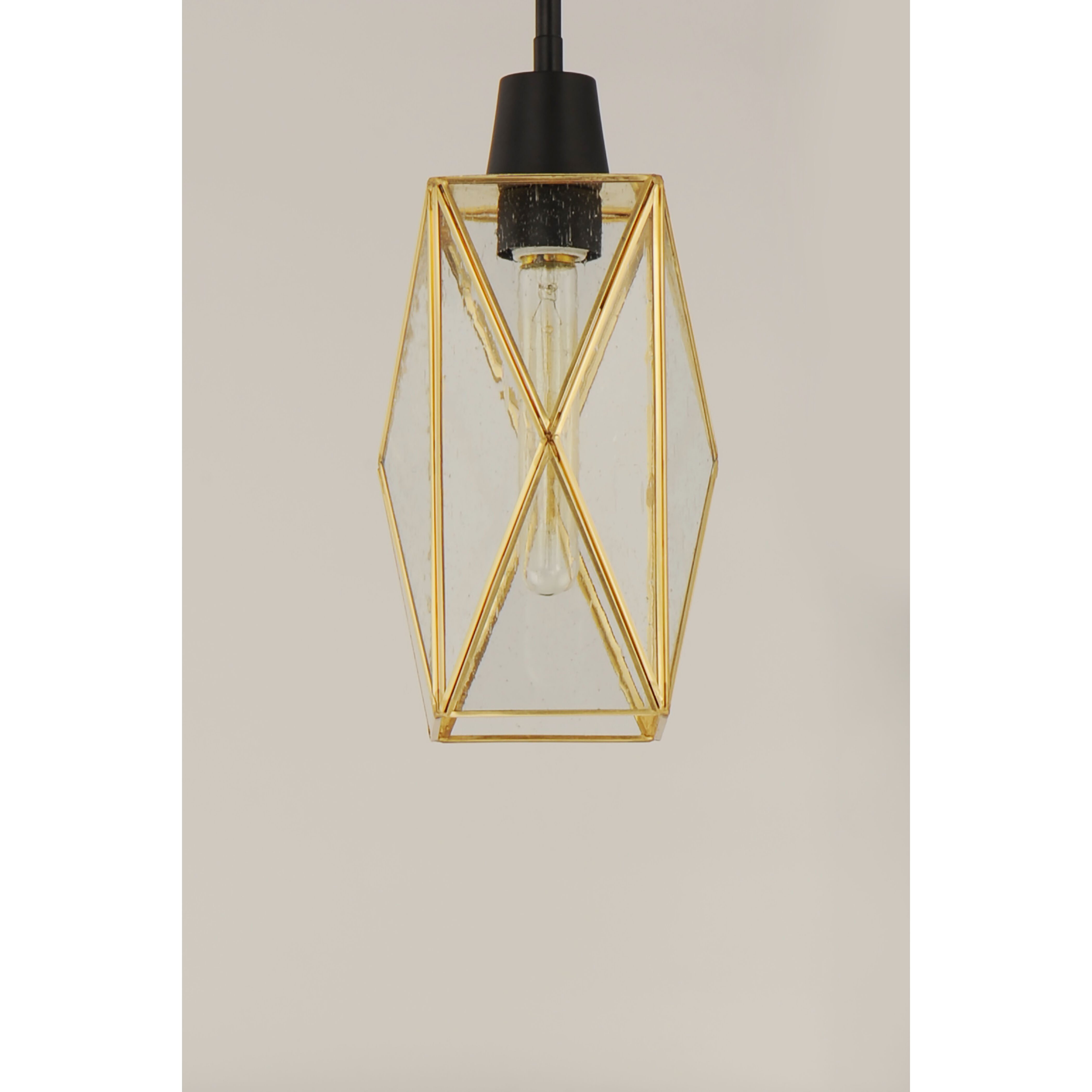 Norfolk 1 Light 6 inch Black/Burnished Brass Mini Pendant Ceiling Light