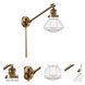 Olean 18 inch 60.00 watt Brushed Brass Swing Arm Wall Light, Franklin Restoration