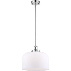 Ballston X-Large Bell 1 Light 8 inch Polished Chrome Pendant Ceiling Light in Matte White Glass, Ballston