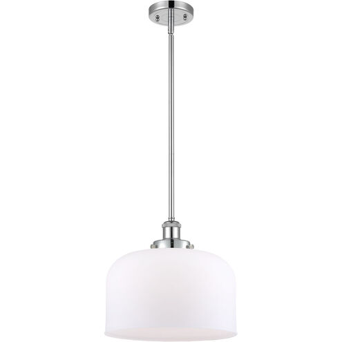 Ballston X-Large Bell LED 8 inch Polished Chrome Pendant Ceiling Light in Matte White Glass, Ballston