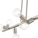 Bannister 8 Light 42 inch Brushed Nickel Linear Chandelier Ceiling Light, Large