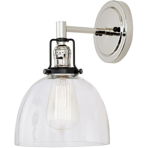 Nob Hill 1 Light 7 inch Polished Nickel and Black Wall Sconce Wall Light
