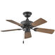 Cabana 36 inch Matte Black with Walnut Blades Fan, Regency Series