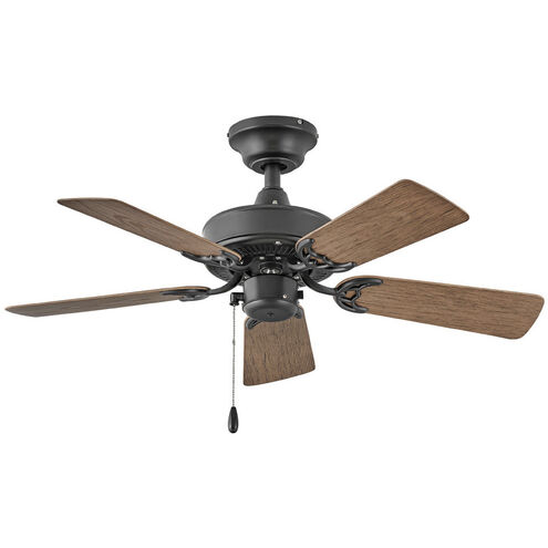 Cabana 36 inch Matte Black with Walnut Blades Fan, Regency Series