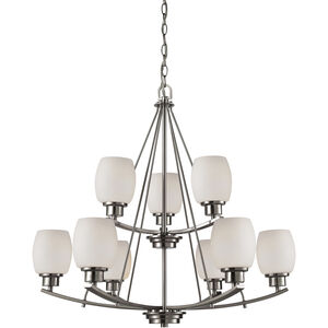 Casual Mission 9 Light 29 inch Brushed Nickel Chandelier Ceiling Light