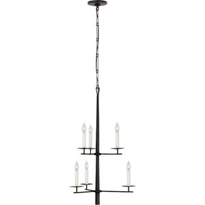 Ian K. Fowler Arnav LED 18.5 inch Aged Iron Two-Tier Entry Chandelier Ceiling Light, Small