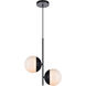 Eclipse 2 Light 17 inch Black Pendant Ceiling Light