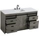 Austin 60 X 34 inch Rustic Grey Bathroom Vanity Cabinet