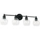 Mid Century 4 Light 32 inch Matte Black Vanity Light Wall Light