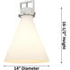 Newton Cone 3 Light 14 inch Satin Nickel Pendant Ceiling Light in Cased Matte White Glass