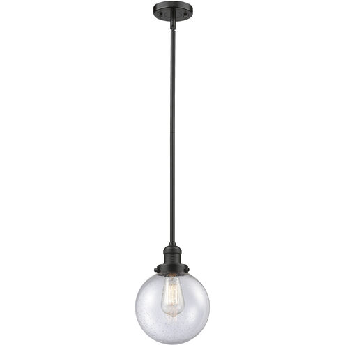 Franklin Restoration Beacon 1 Light 8 inch Oil Rubbed Bronze Mini Pendant Ceiling Light in Incandescent, Seedy, Franklin Restoration