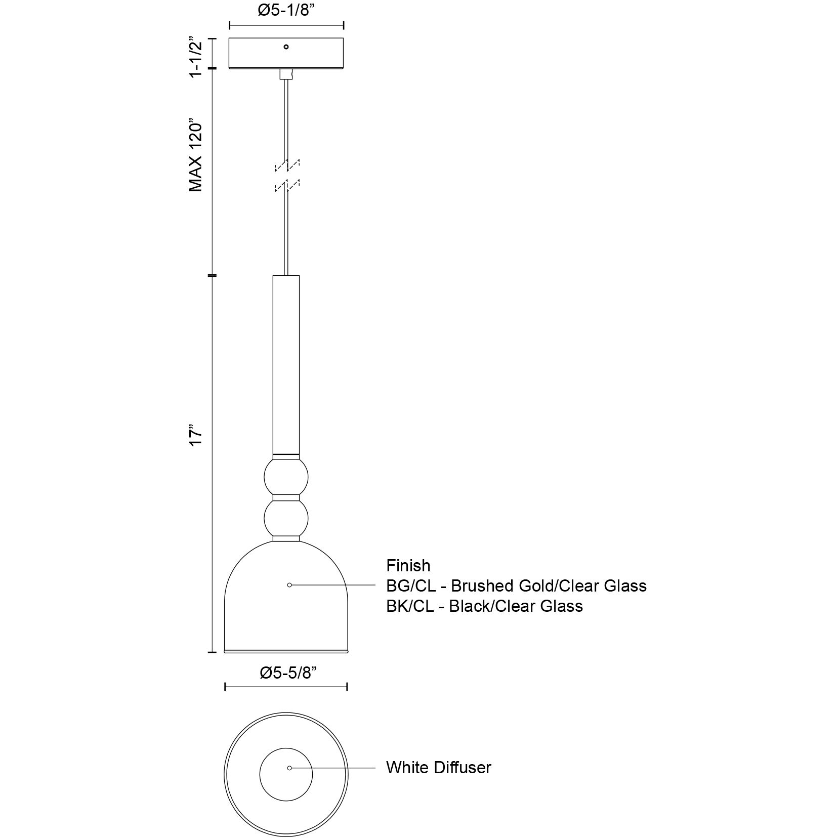 Rise Pendant Ceiling Light in Black