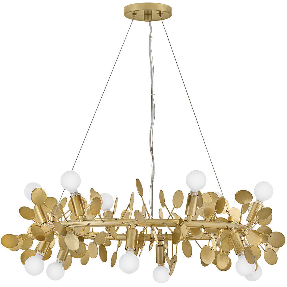 Lolli 12 Light 30 inch Distressed Brass Chandelier Ceiling Light