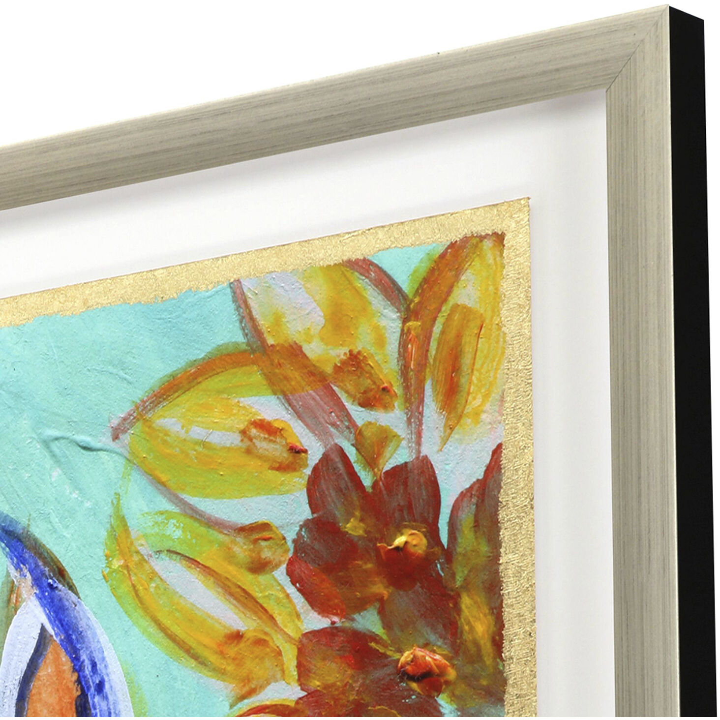 Sassy Botanica Blue and Green and Multi and Pink Framed Art