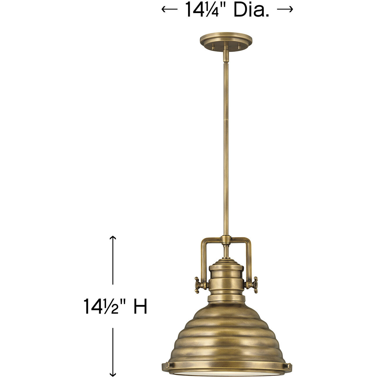 Keating 1 Light 14.25 inch Heritage Brass Indoor Pendant Ceiling Light