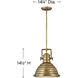 Keating LED 14 inch Heritage Brass Indoor Pendant Ceiling Light