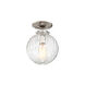 Modern 1 Light 8 inch Polished Nickel Semi-Flush Ceiling Light