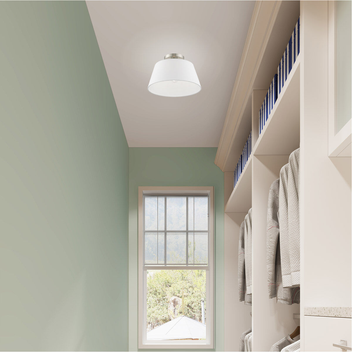 Belclaire 1 Light 13 inch Brushed Nickel Semi-Flush Mount Ceiling Light