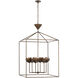 Julie Neill Alberto LED 30 inch Antique Bronze Leaf Open Cage Lantern Ceiling Light, Extra Large