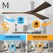 Atlas Irene-3H 42 inch Gloss White with Walnut Tone Blades Ceiling Mount Paddle Fan, Flush Mounted