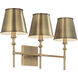 Whitney 3 Light 24 inch Aged Brass Vanity Light Wall Light