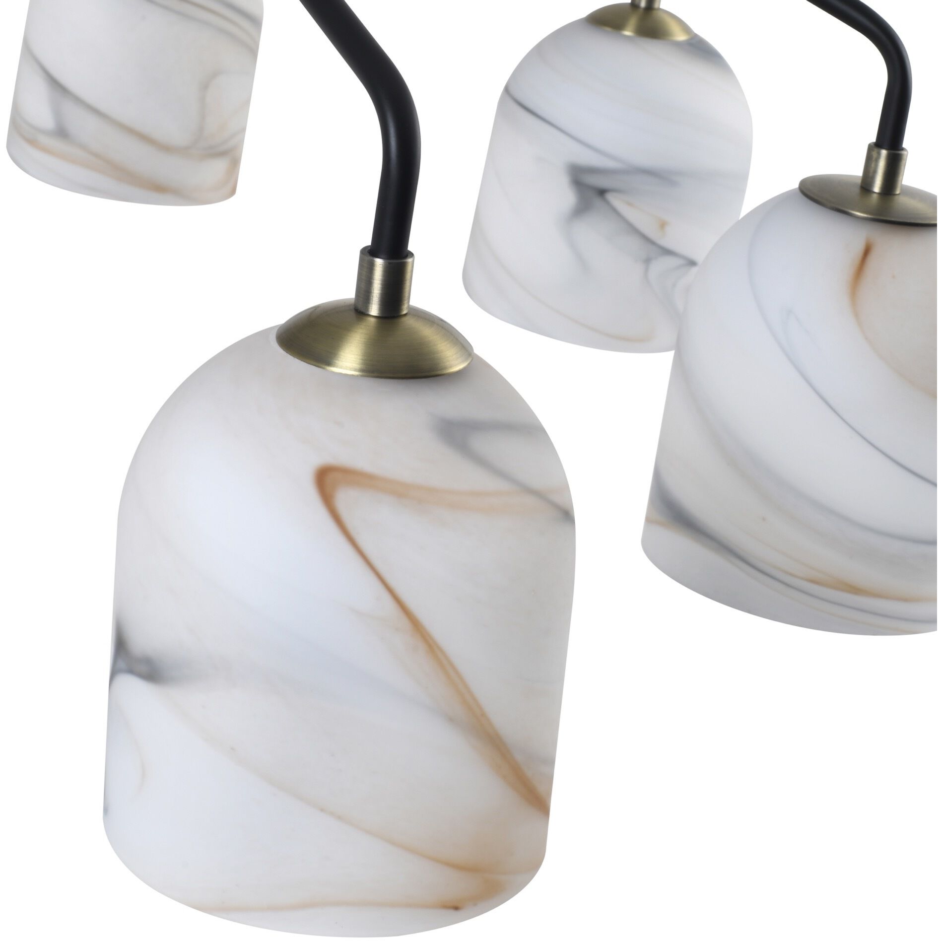 Crema 8 Light 34.25 inch Black and Brushed Brass Chandelier Ceiling Light