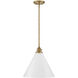 Arti 1 Light 15 inch Heritage Brass with Cased Opal Glass Pendant Ceiling Light in Heritage Brass / Cased Opal
