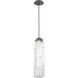 Ledgestone LED 6 inch Graphite Pendant Ceiling Light in 3000K LED, Clear Ledgestone