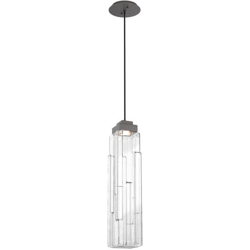 Ledgestone LED 6 inch Graphite Pendant Ceiling Light in 3000K LED, Clear Ledgestone