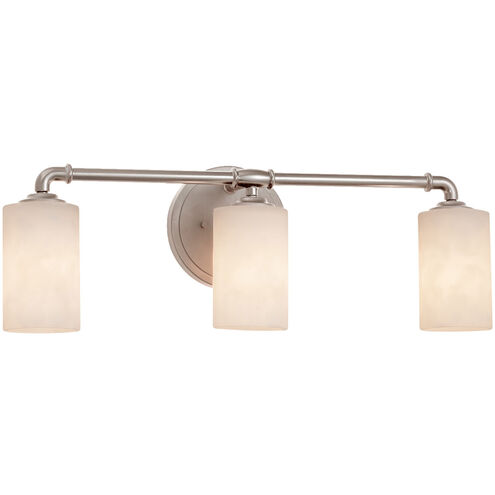 Clouds 3 Light 23.75 inch Brushed Nickel Bath Bar Wall Light in Cylinder with Flat Rim, Incandescent