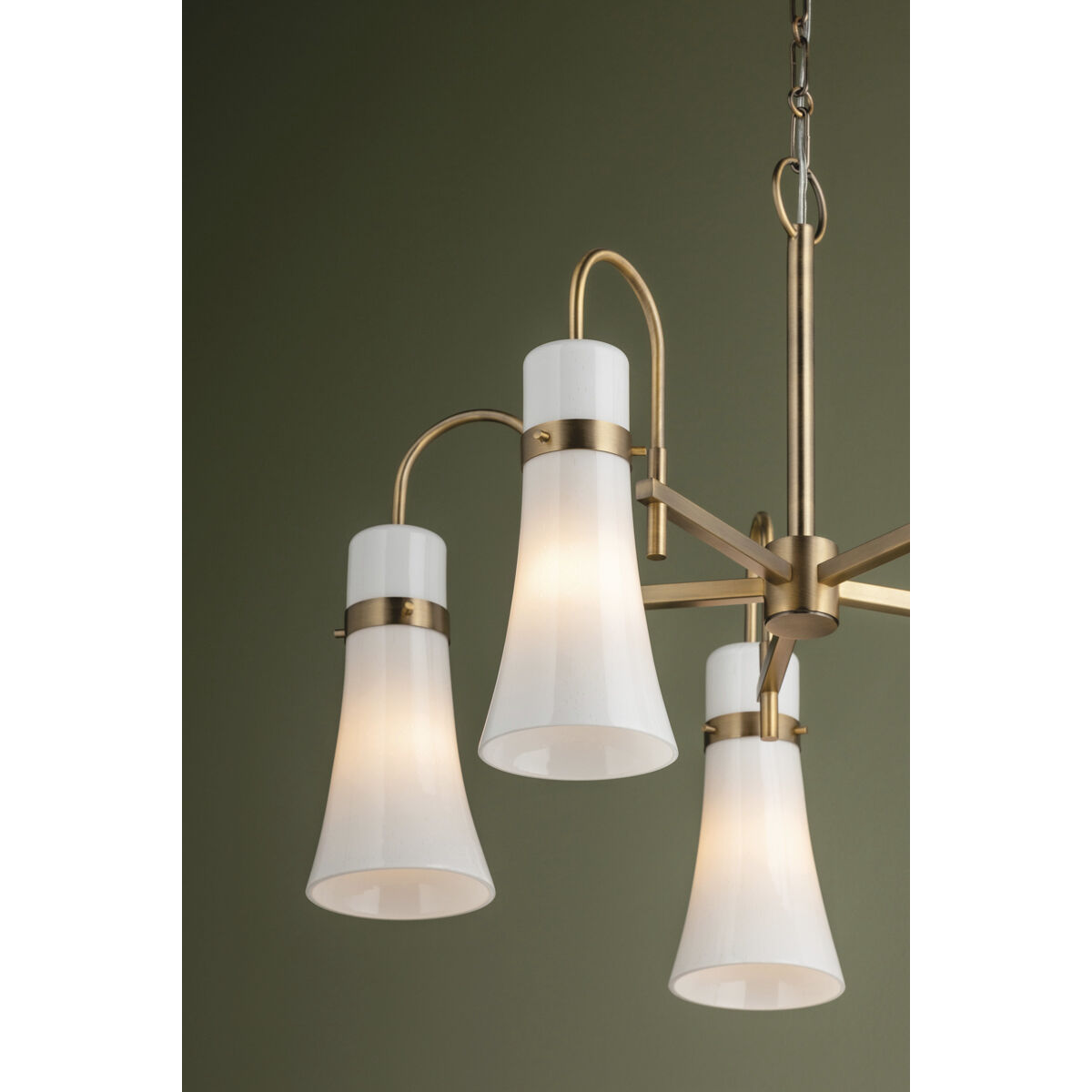Maple 5 Light 27.25 inch Patina Brass Chandelier Ceiling Light