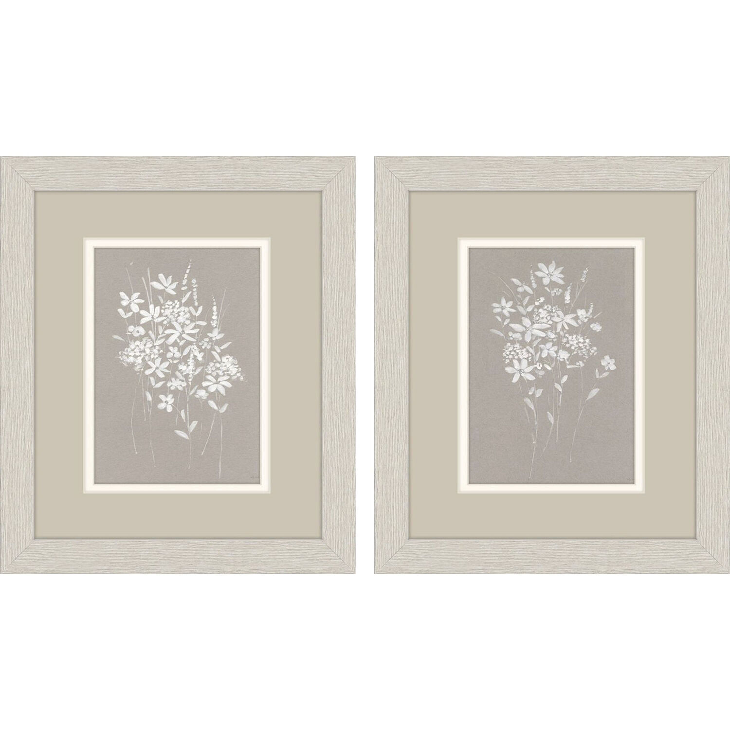 Delicate Botanicals Gray and Neutral Framed Art, Propac
