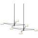 Ray LED 67.75 inch Satin Black and Opal White Chandelier Ceiling Light