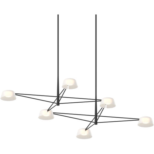 Ray LED 67.75 inch Satin Black and Opal White Chandelier Ceiling Light