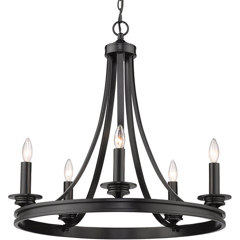 Saldano 5 Light 28 inch Matte Black Chandelier Ceiling Light