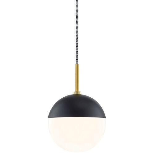 Renee 1 Light 20 inch Aged Brass / Black Pendant Ceiling Light