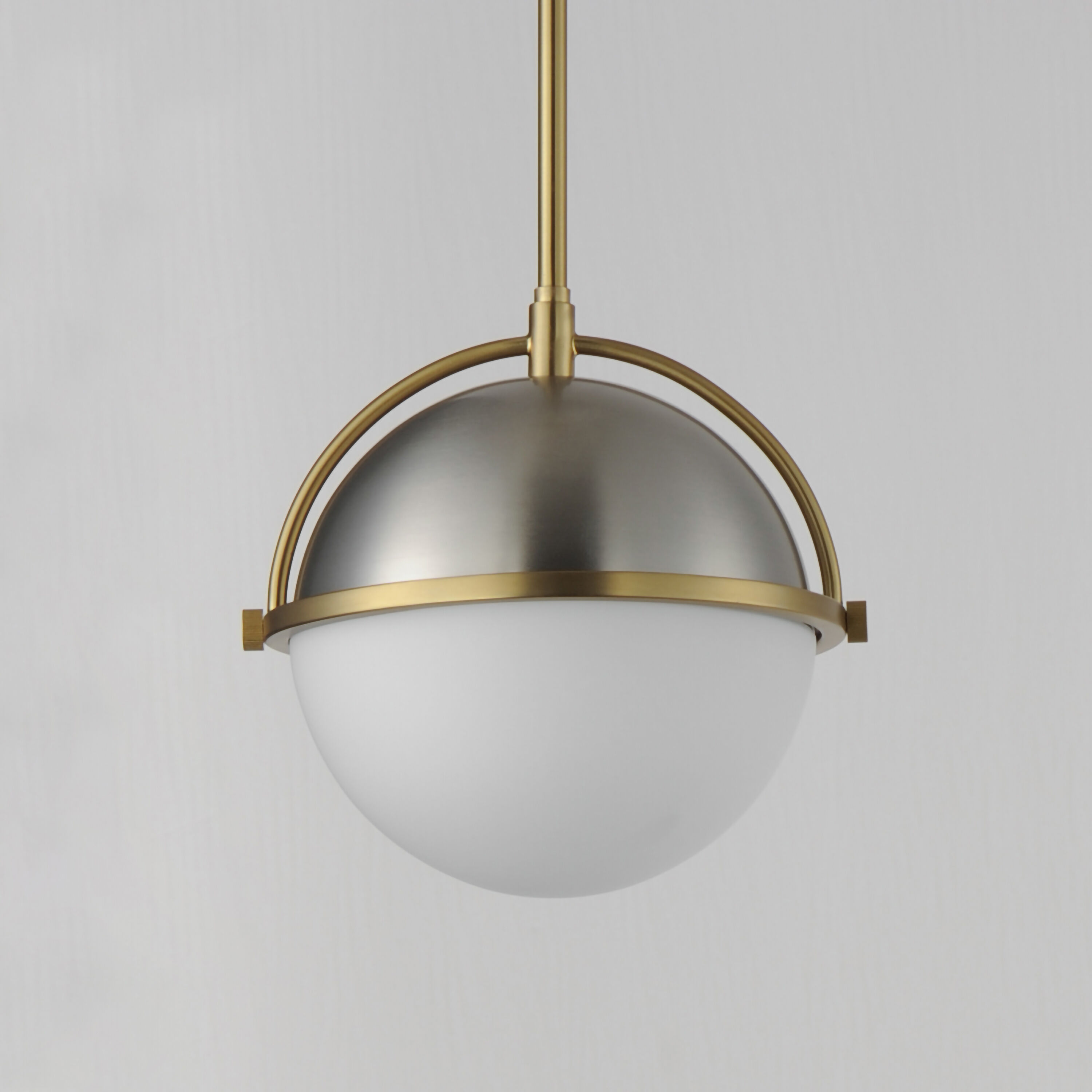 Duke 1 Light 9.5 inch Satin Nickel and Satin Brass Single Pendant Ceiling Light