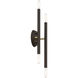 Soho 4 Light 5 inch Bronze with Antique Brass Accents ADA Sconce Wall Light
