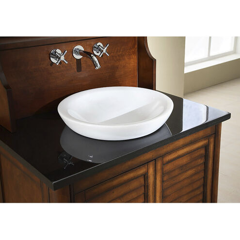Semi-Recessed Vessel Sink 16.9 X 16.9 X 5.5 inch White Bathroom Sink