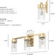 Gatz 3 Light 22.25 inch Alturas Gold Vanity Light Wall Light