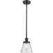 Ballston Small Cone 1 Light 6 inch Matte Black Pendant Ceiling Light in Seedy Glass, Ballston