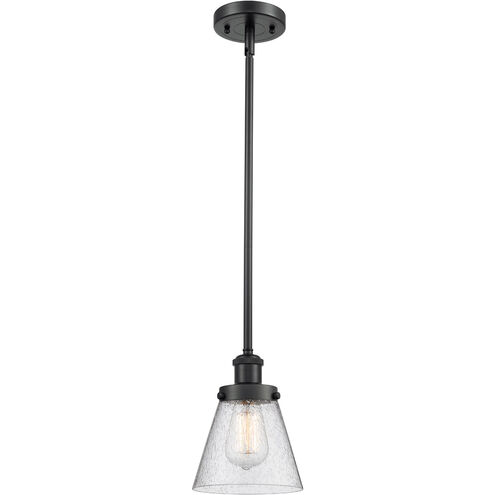 Ballston Small Cone 1 Light 6 inch Matte Black Pendant Ceiling Light in Seedy Glass, Ballston