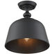 Berg 1 Light 12 inch Matte Black Semi-Flush Ceiling Light, Essentials
