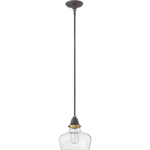 Academy 1 Light 10 inch Oil Rubbed Bronze with Heritage Brass Indoor Pendant Ceiling Light