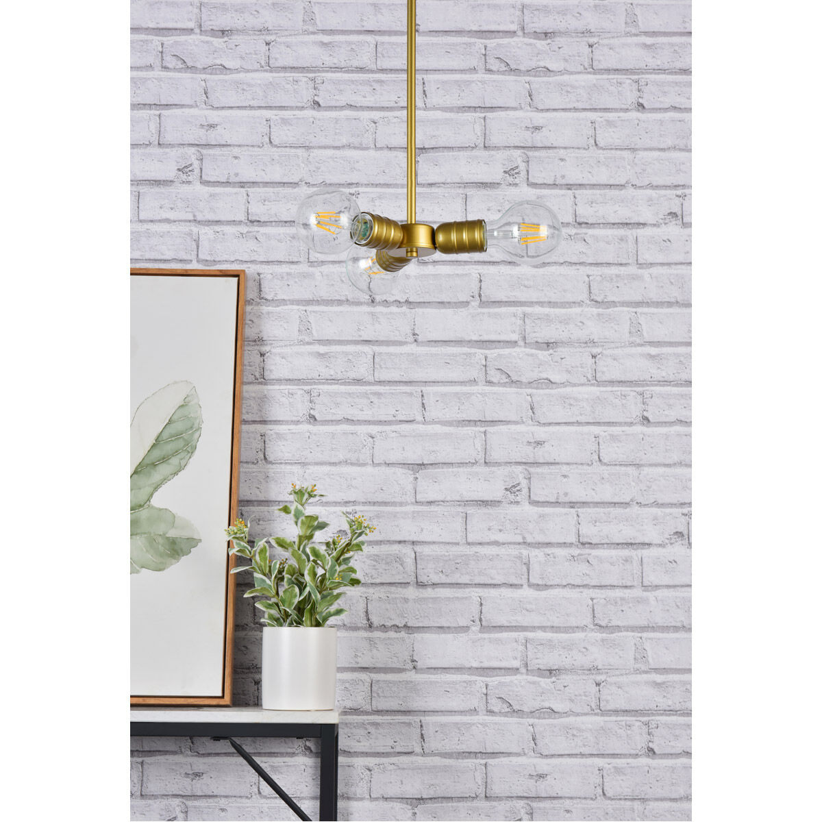 Reyes 3 Light 7.5 inch Brass Pendant Ceiling Light